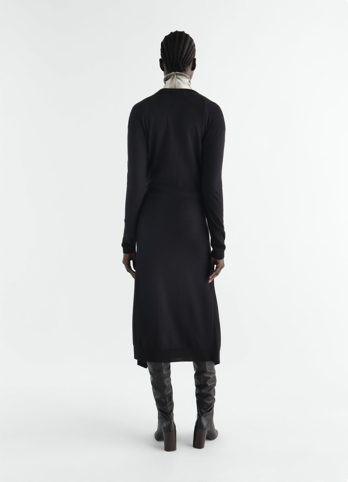 BUTTONED DRESS IN MERINO BLEND