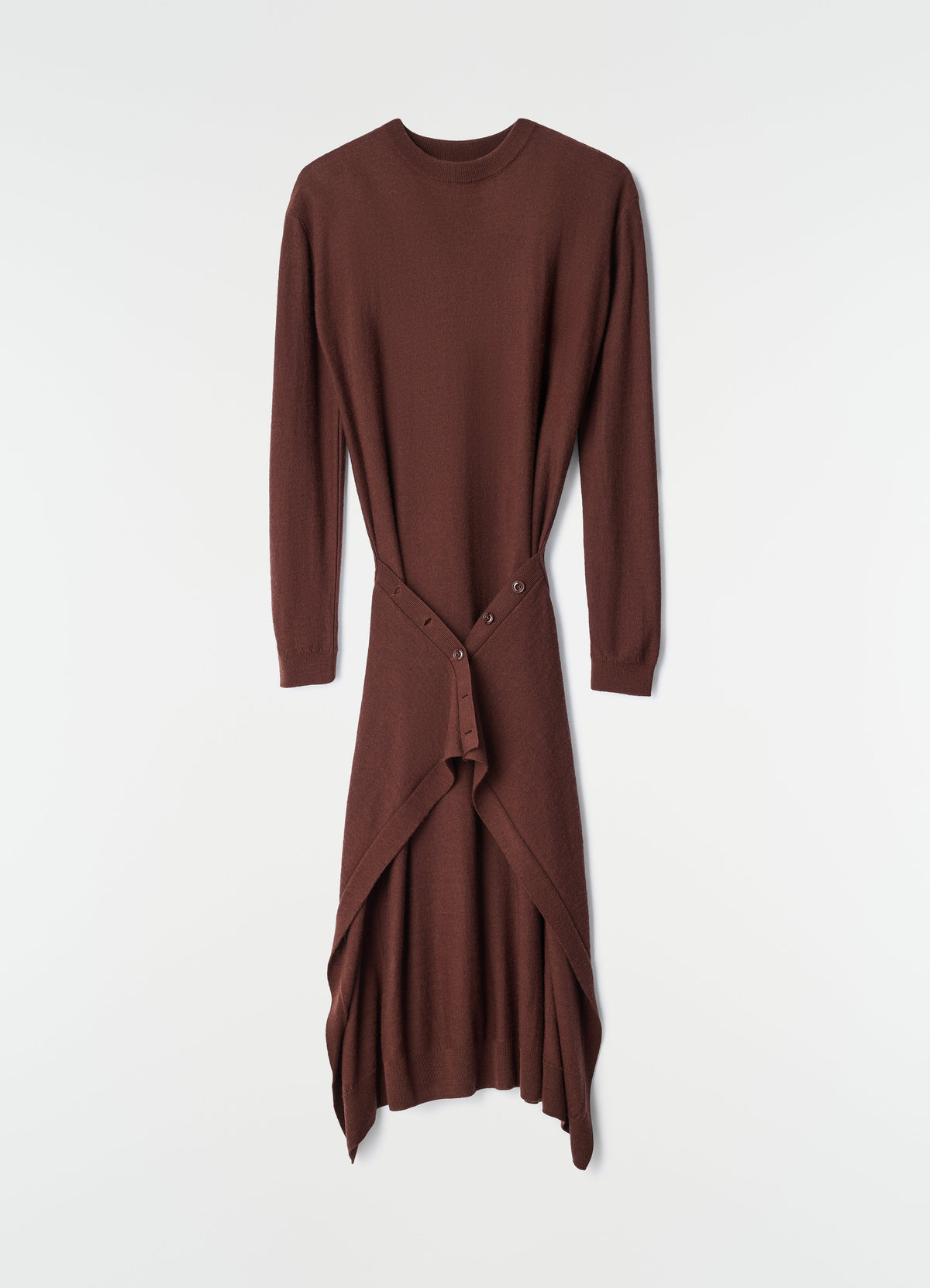 BUTTONED DRESS IN MERINO BLEND