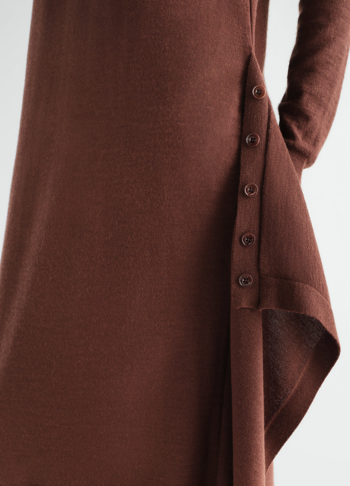 BUTTONED DRESS IN MERINO BLEND