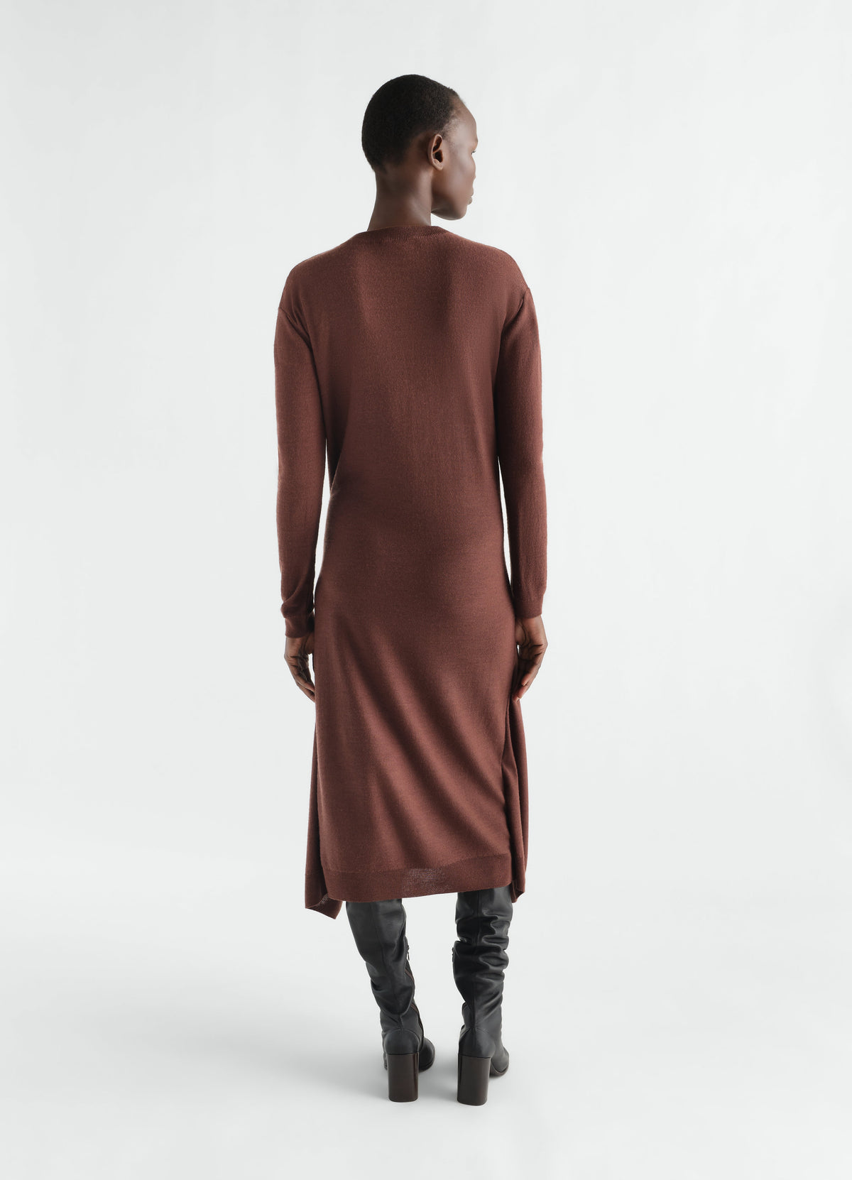 BUTTONED DRESS IN MERINO BLEND
