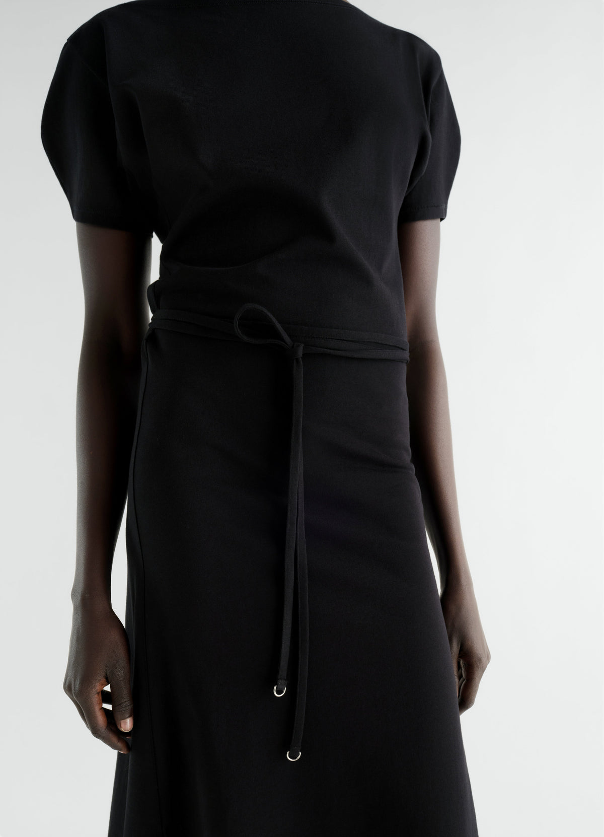 BELTED DRESS IN HEAVY COTTON JERSEY