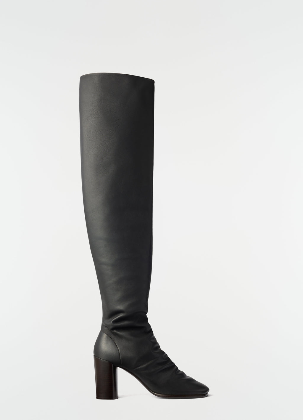 GLOVE HIGH BOOTS WITH 80MM HEEL IN SMOOTH LAMBSKIN LEATHER