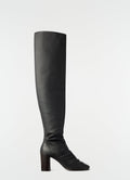 GLOVE HIGH BOOTS WITH 80MM HEEL IN SMOOTH LAMBSKIN LEATHER