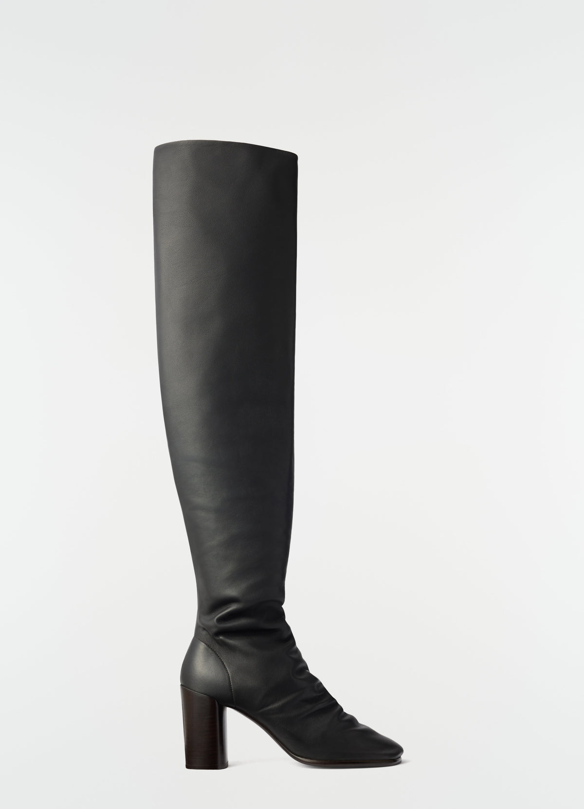 GLOVE HIGH BOOTS WITH 80MM HEEL IN SMOOTH LAMBSKIN LEATHER
