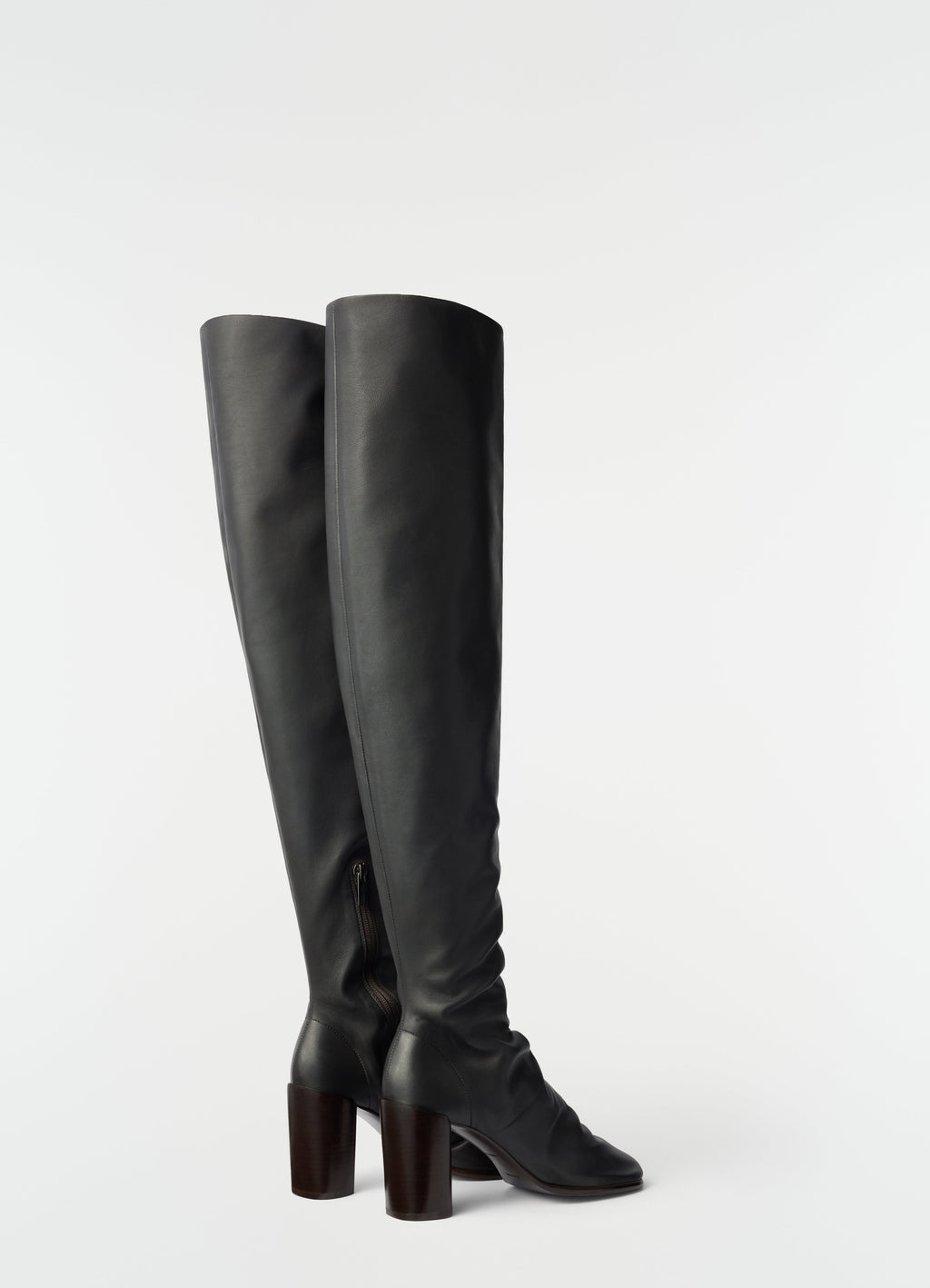GLOVE HIGH BOOTS WITH 80MM HEEL IN SMOOTH LAMBSKIN LEATHER