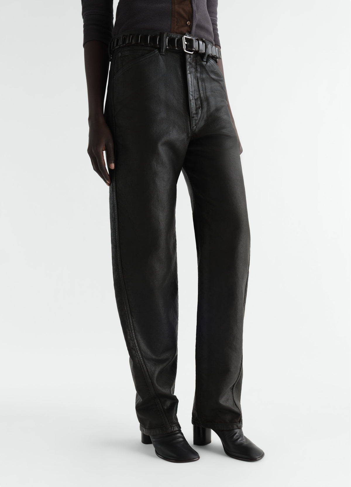 BOTTINES GANT EN AGNEAU LISSE AVEC TALON DE 80 MM