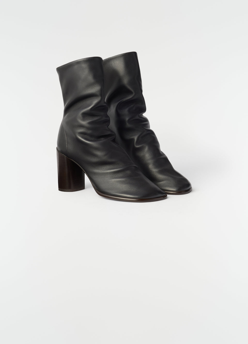 BOTTINES GANT EN AGNEAU LISSE AVEC TALON DE 80 MM