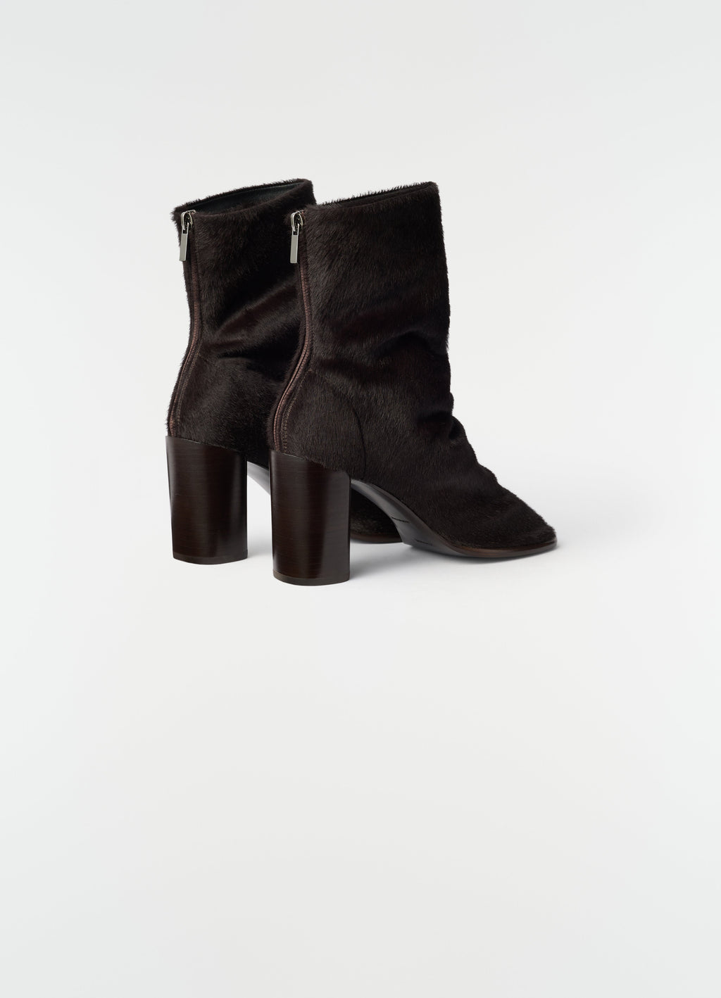 BOTTINES GANT TALON 80 MM EN CUIR DE VEAU FAÇON POIL