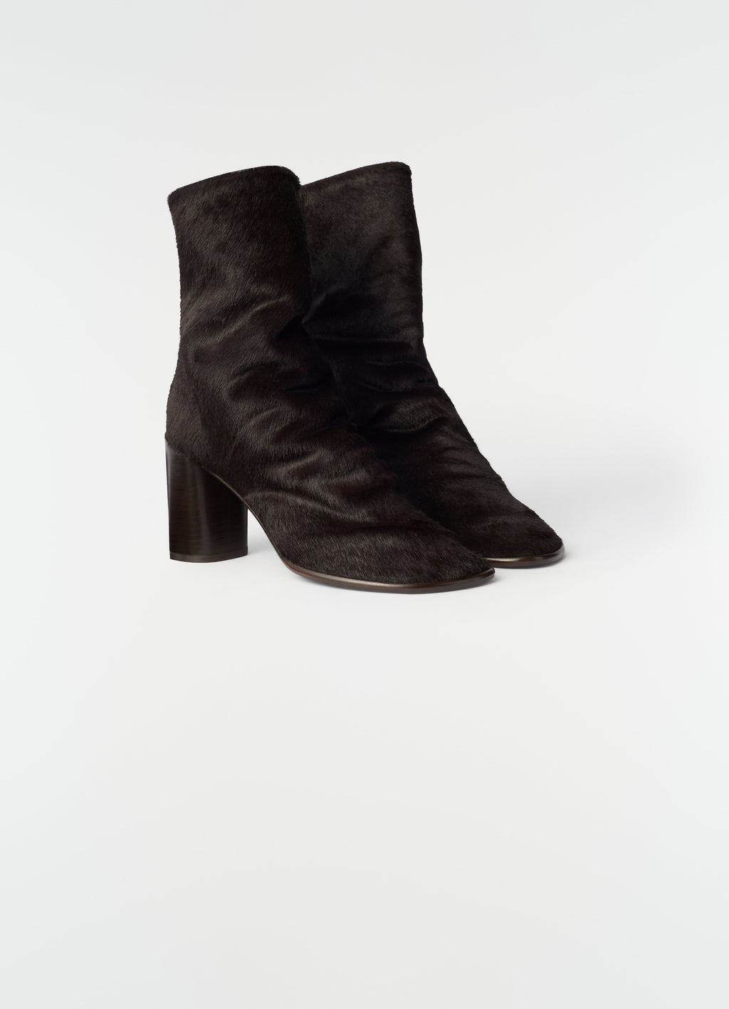 BOTTINES GANT TALON 80 MM EN CUIR DE VEAU FAÇON POIL