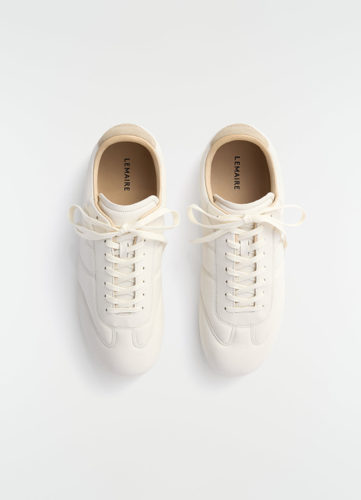 Baskets SOFT RUNNER en cuir d'agneau nappa brillant