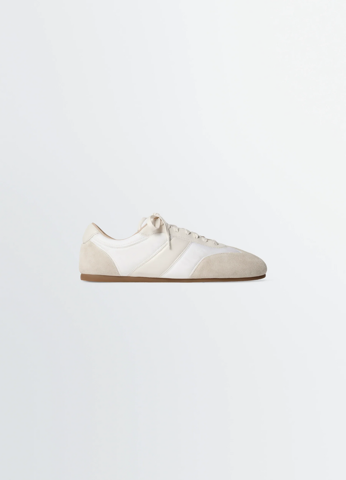 BASKETS SOUPLES EN MÉLANGE DE NYLON, NAPPA ET DAIM