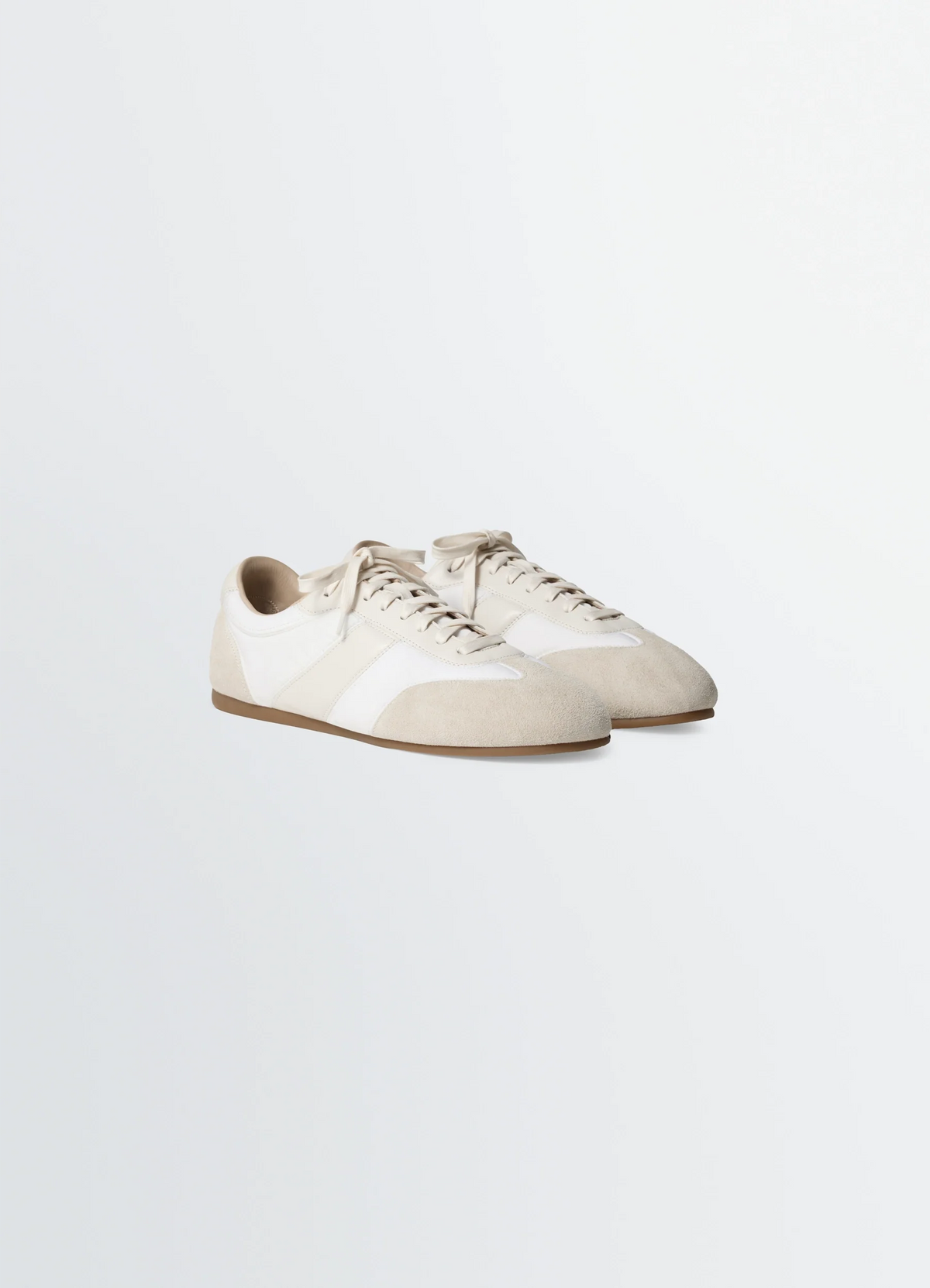 BASKETS SOUPLES EN MÉLANGE DE NYLON, NAPPA ET DAIM