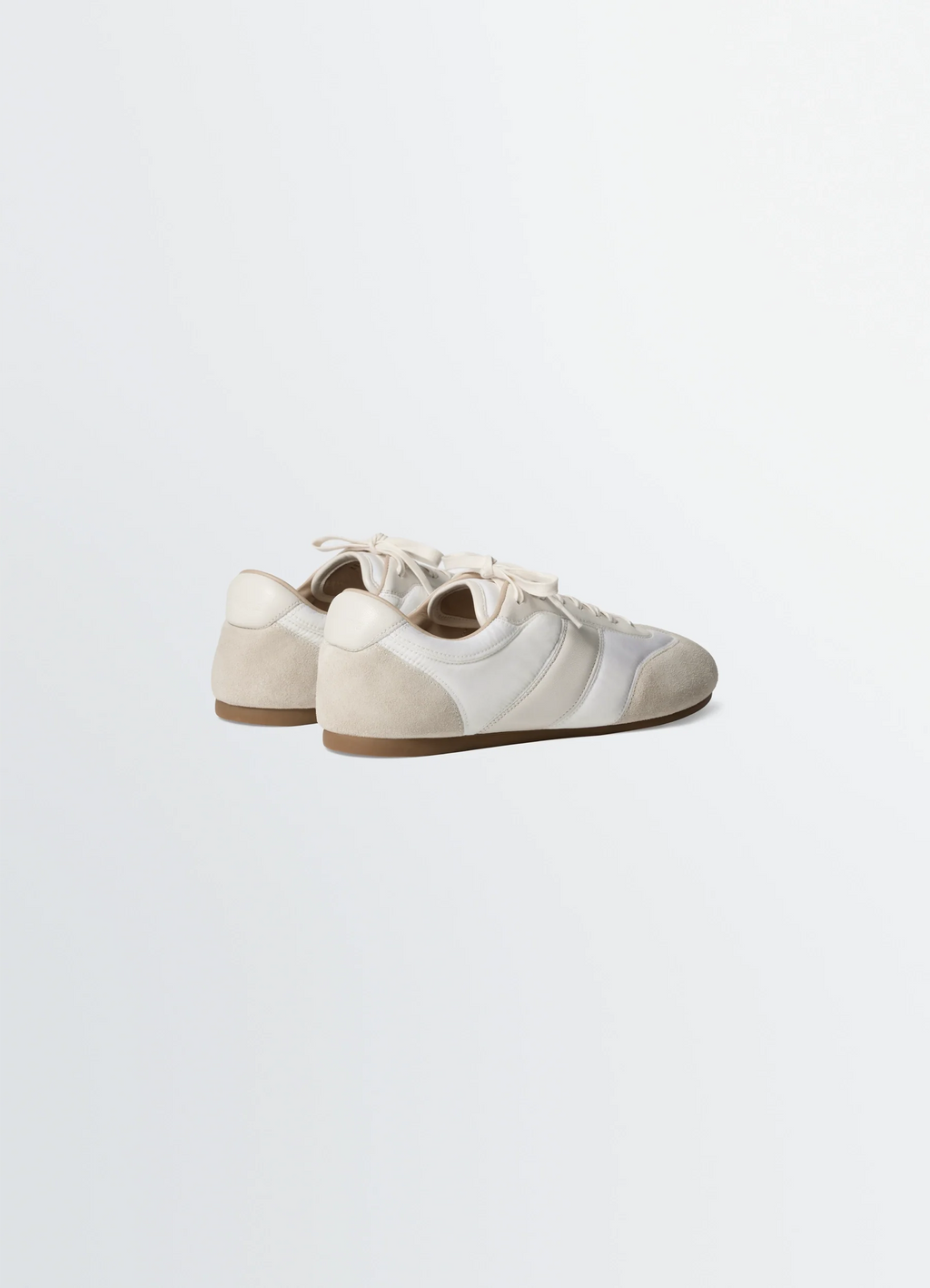 BASKETS SOUPLES EN MÉLANGE DE NYLON, NAPPA ET DAIM