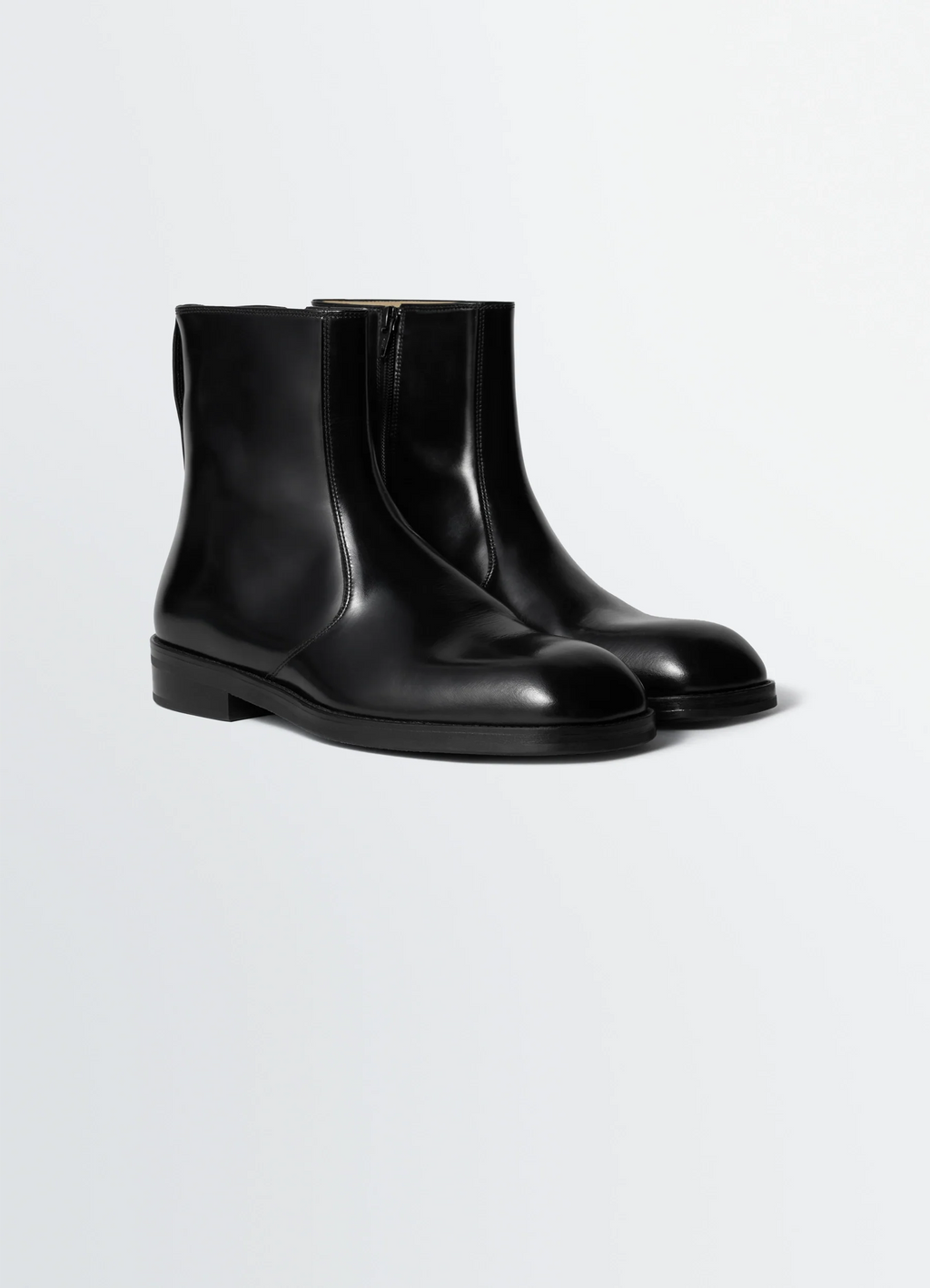 BOTTINES ZIPPÉES EN CUIR DE VEAU SOUPLE