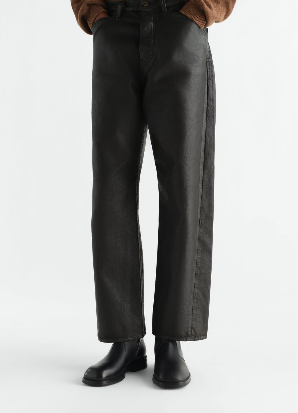 ZIPPED BOOTS IN SHINY VEGETABLE LEATHER