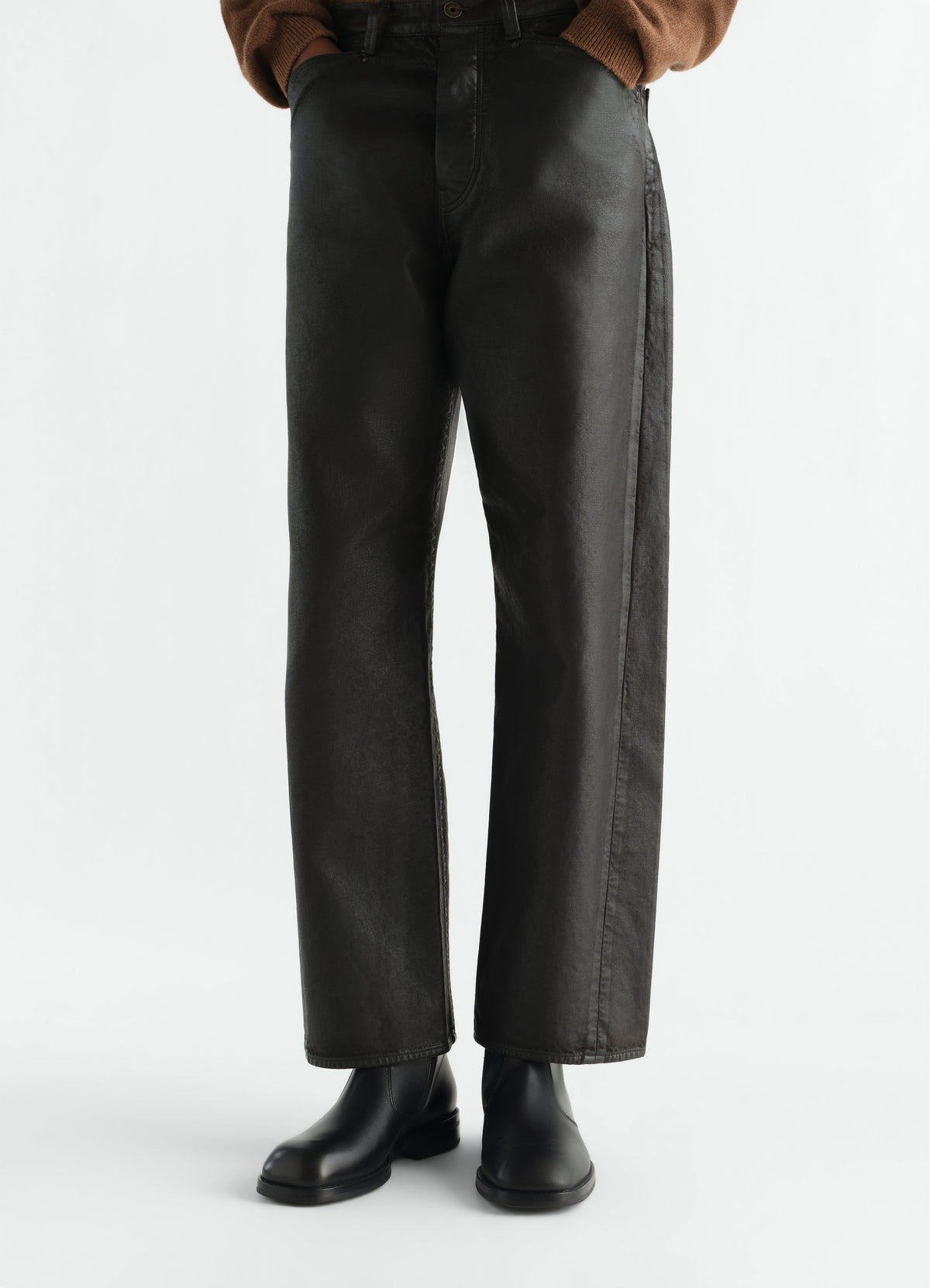 ZIPPED BOOTS IN SHINY VEGETABLE LEATHER