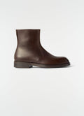 BOTTINES ZIPPÉES EN CUIR VÉGÉTAL BRILLANT