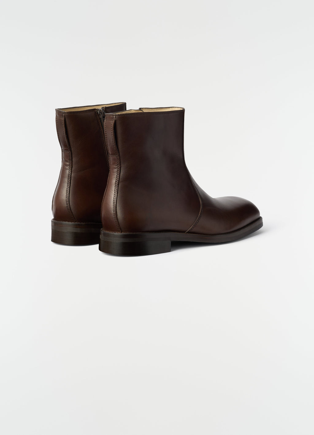 BOTTINES ZIPPÉES EN CUIR VÉGÉTAL BRILLANT