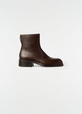 BOTTINES ZIPPÉES EN CUIR VÉGÉTAL BRILLANT