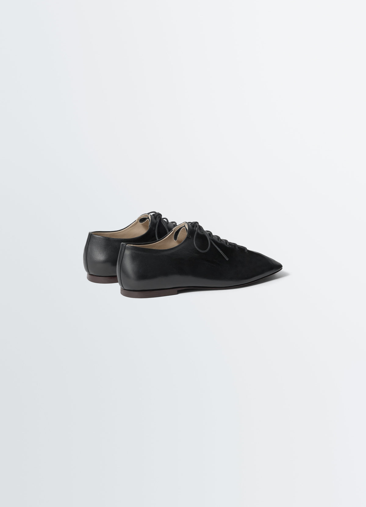 DERBIES PLATES CLASSIQUES SOURIS EN AGNEAU NAPPA BRILLANT
