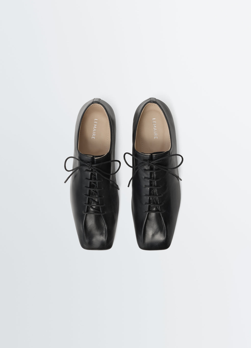 DERBIES PLATES CLASSIQUES SOURIS EN AGNEAU NAPPA BRILLANT