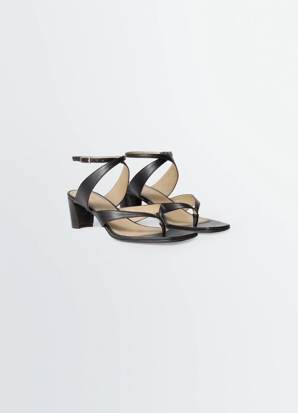 TONG SANDALS 50 MM HEEL IN SHINY NAPPA LAMB LEATHER