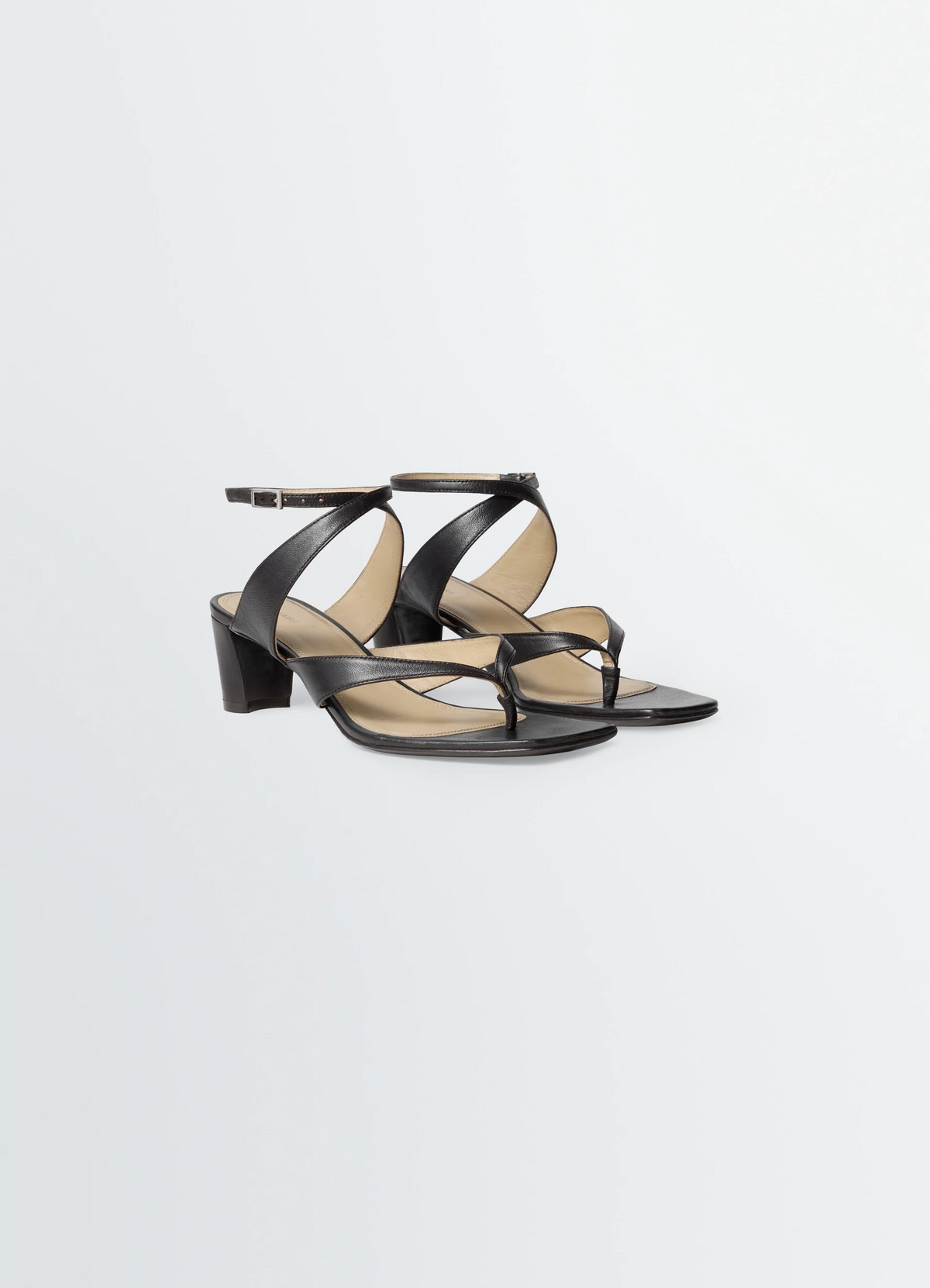 TONG SANDALS 50 MM HEEL IN SHINY NAPPA LAMB LEATHER
