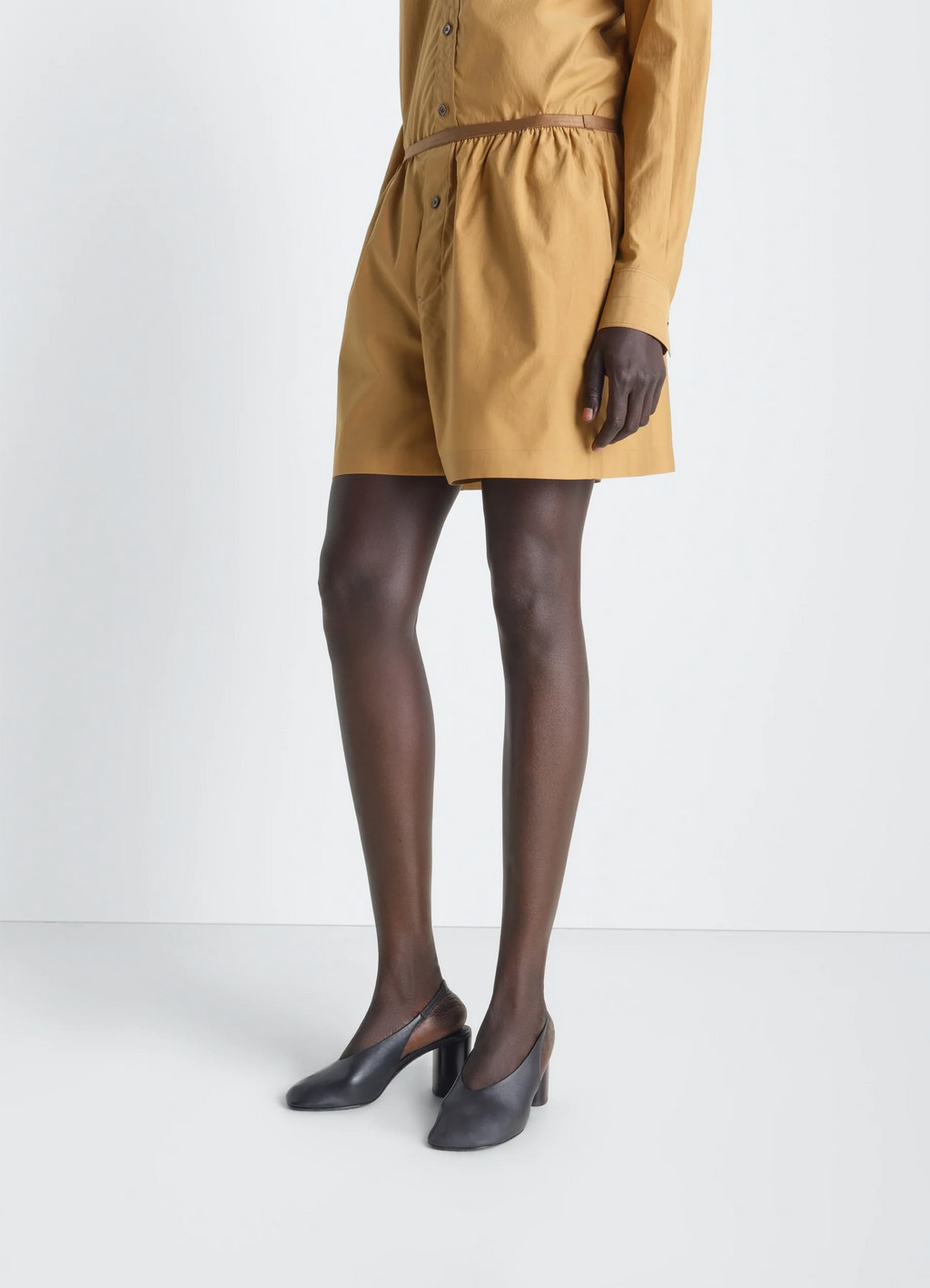 GLOVE SLINGBACK PUMPS 80 MM HEEL IN SMOOTH LAMBSKIN LEATHER