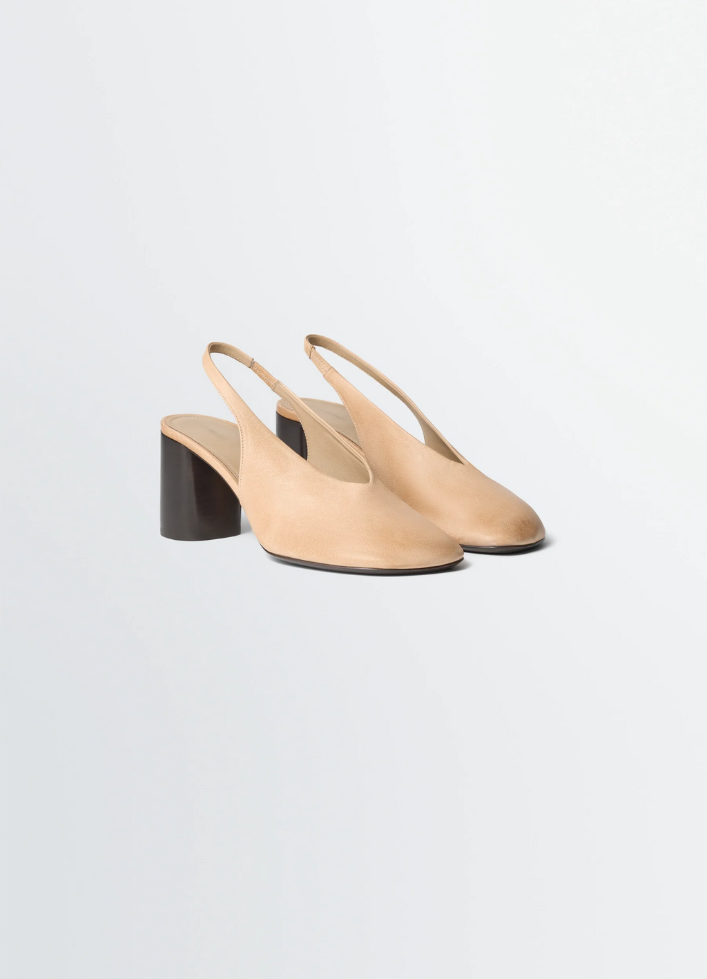 GLOVE SLINGBACK PUMPS 80 MM HEEL IN WASHED BUFFALO LEATHER