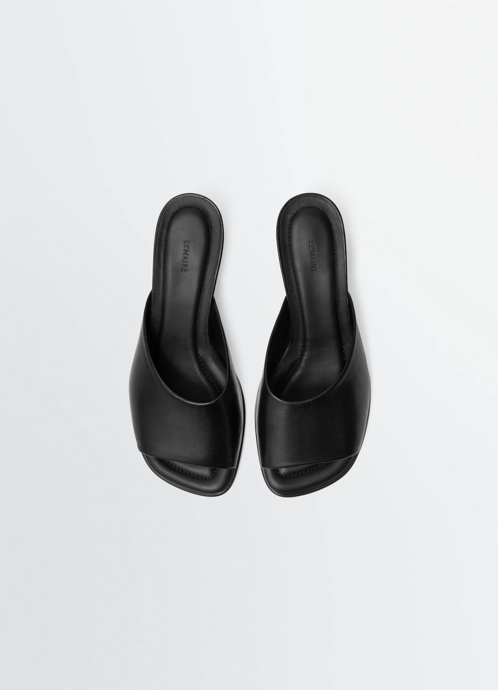SQUARE-HEELED MULES 55 MM IN GLOSSY VEGETABLE LEATHER