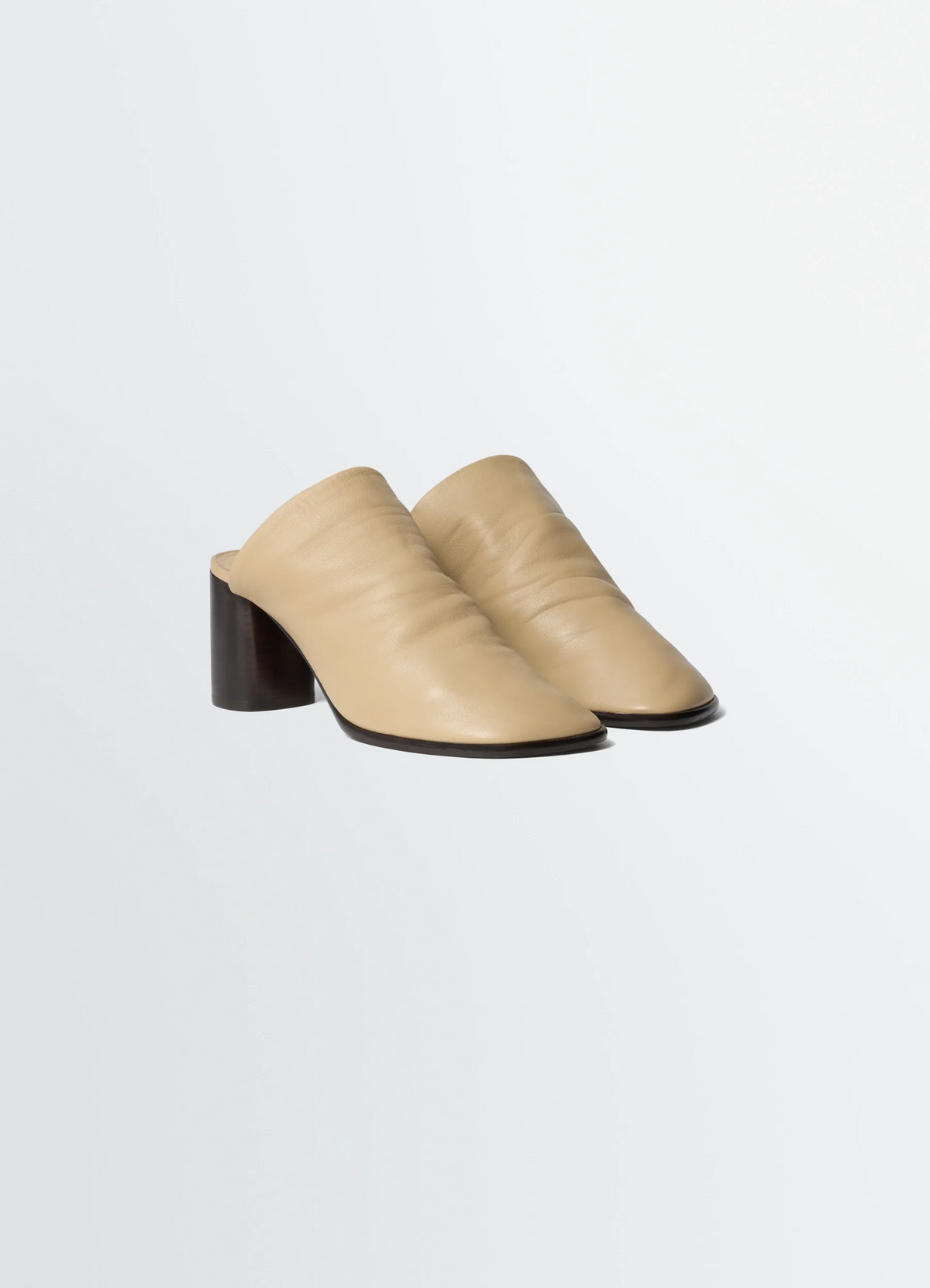 GLOVE MULES 80MM HEEL IN SMOOTH LAMBSKIN LEATHER