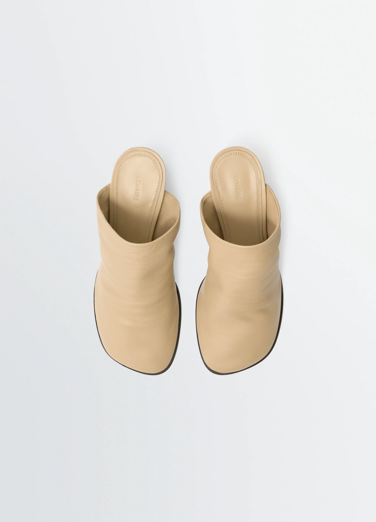 GLOVE MULES 80MM HEEL IN SMOOTH LAMBSKIN LEATHER