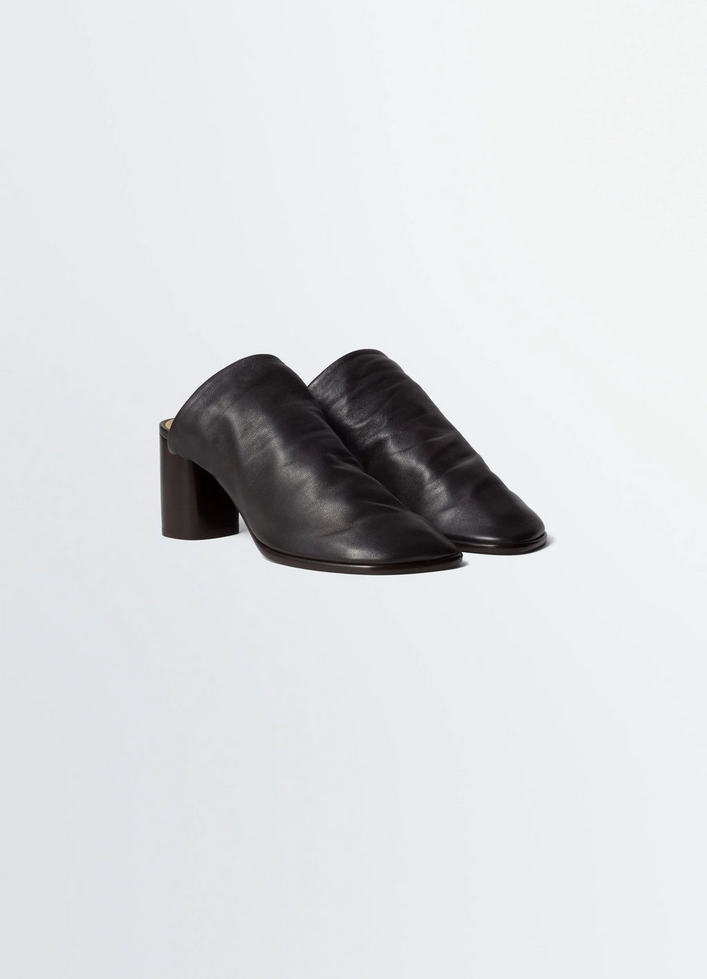MULES GLOVE À TALON 80 MM EN CUIR D'AGNEAU LISSE