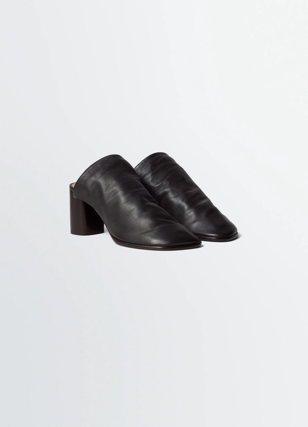 MULES GLOVE À TALON 80 MM EN CUIR D'AGNEAU LISSE