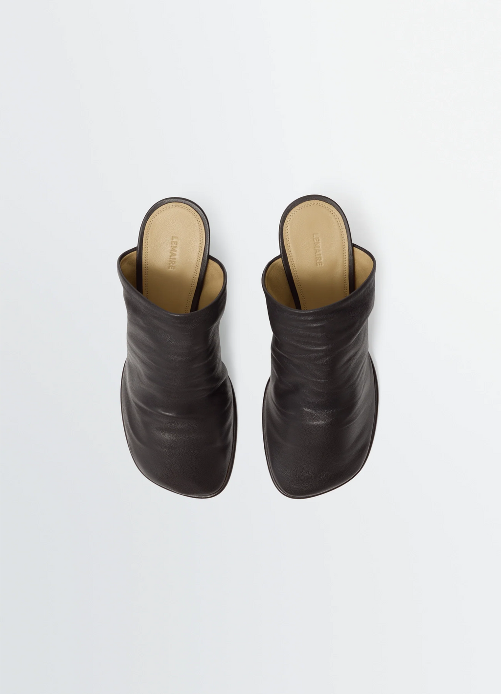 MULES GLOVE À TALON 80 MM EN CUIR D'AGNEAU LISSE