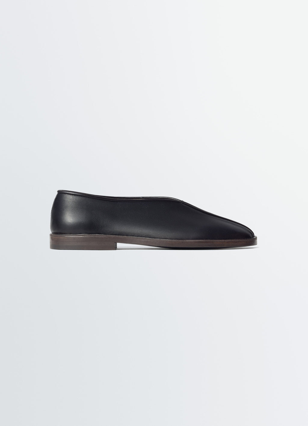 MULES PLATES À PASSEPOIL EN CUIR D'AGNEAU NAPPA BRILLANT