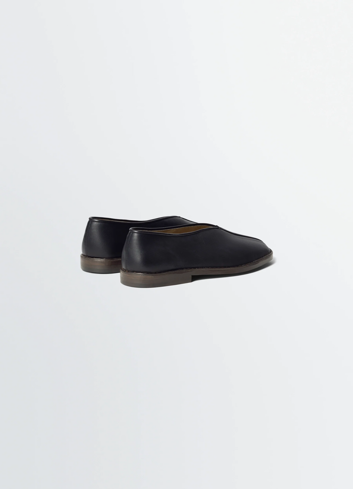 MULES PLATES À PASSEPOIL EN CUIR D'AGNEAU NAPPA BRILLANT