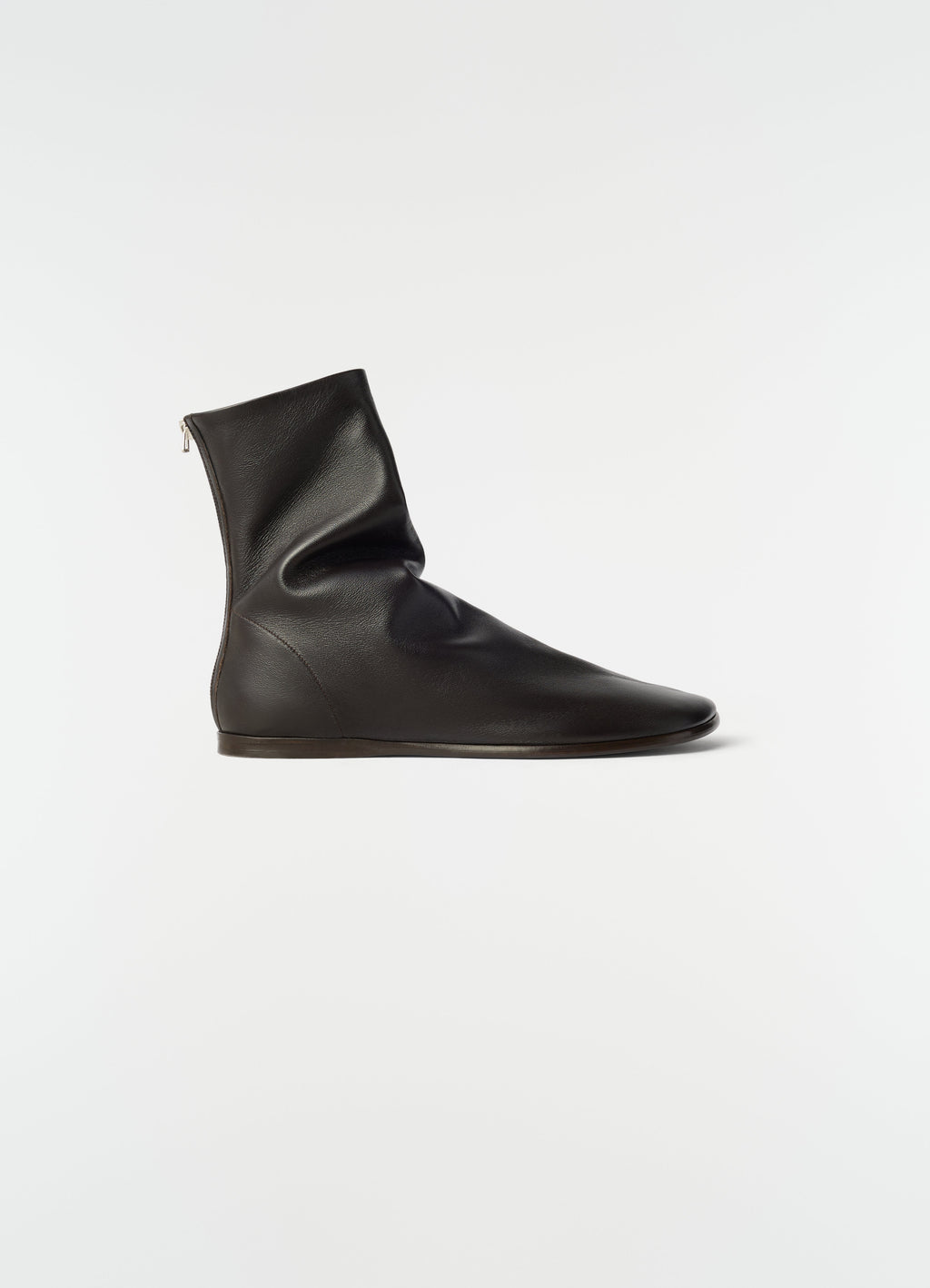 GLOVE FLAT ANKLE BOOTS IN SHINY NAPPA LAMB LEATHER