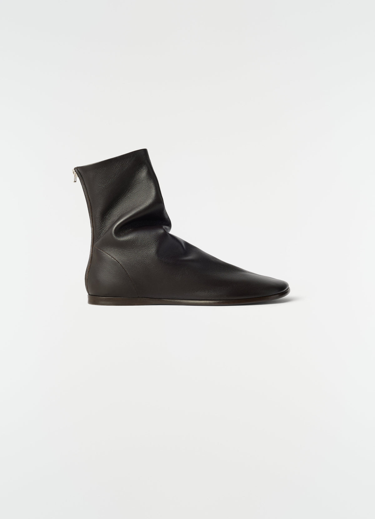 GLOVE FLAT ANKLE BOOTS IN SHINY NAPPA LAMB LEATHER