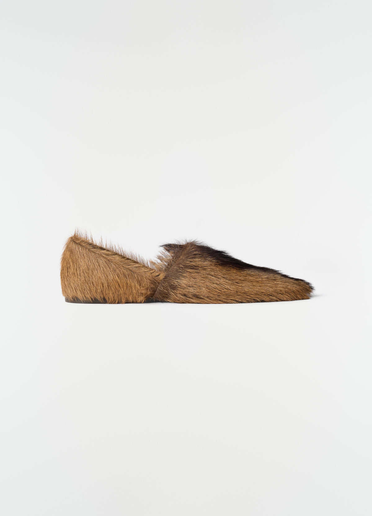 HAIRY SLIPPERS IN HAIRY GOATSKIN LEATHER