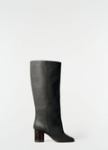 BOTTINES À TIGE FROISSÉE EN CUIR DE VEAU SOUPLE ET BRILLANT