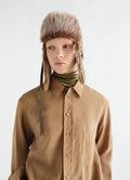 FUZZY CHAPKA IN LONG HAIRY GOAT LEATHER