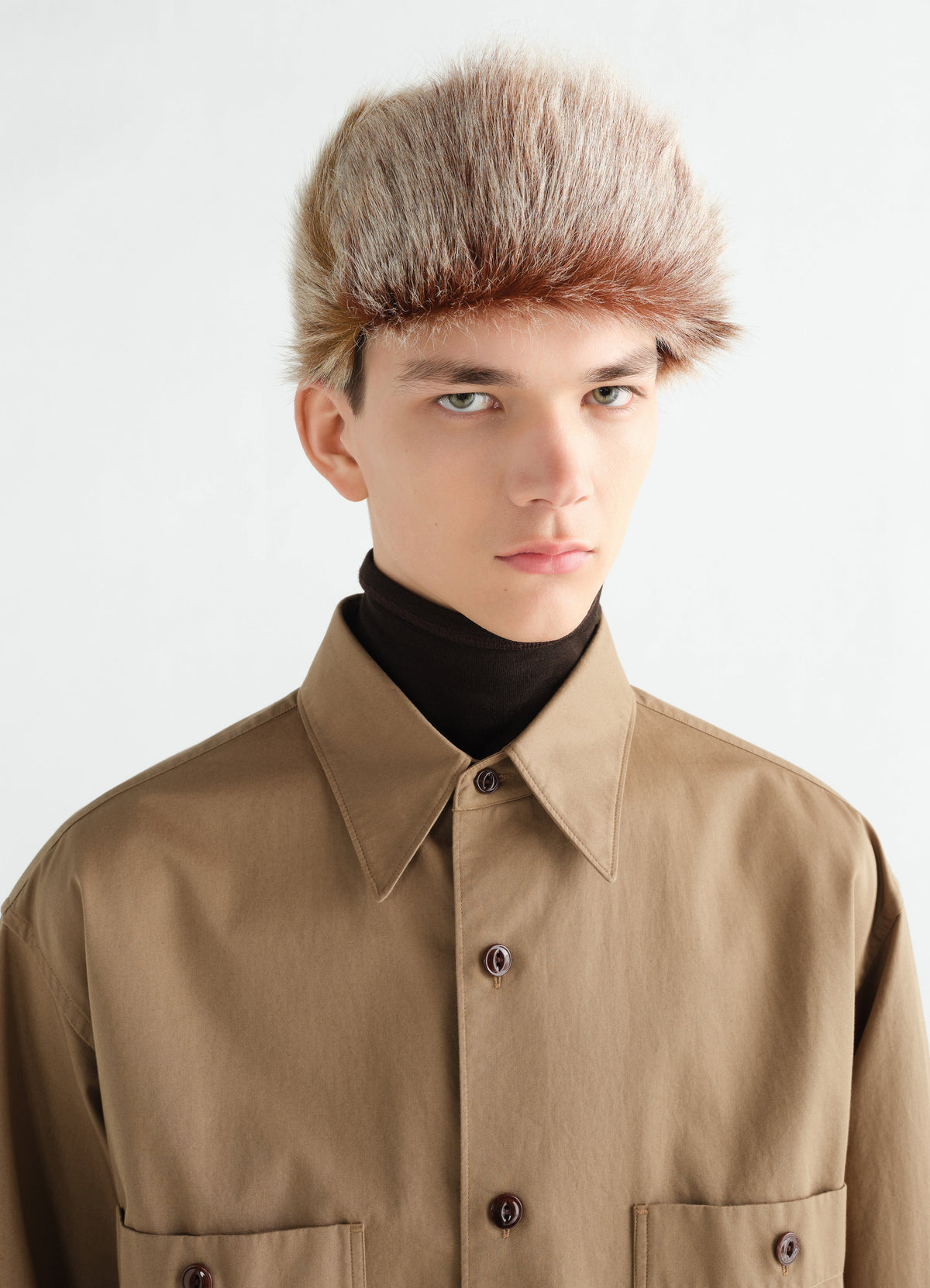FUZZY CHAPKA IN LONG HAIRY GOAT LEATHER
