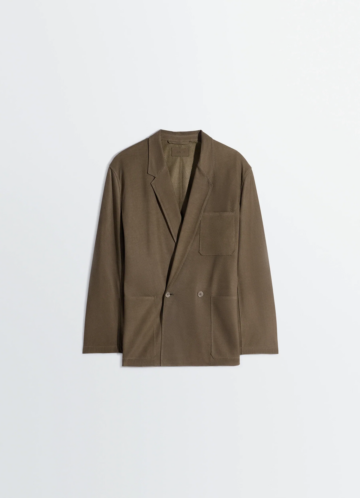 DOUBLE BREASTED LEATHER TAILORED JACKET IN NUBUCK