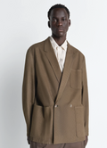 VESTE TAILLEUR À DOUBLE BOUTONNAGE EN NUBUCK