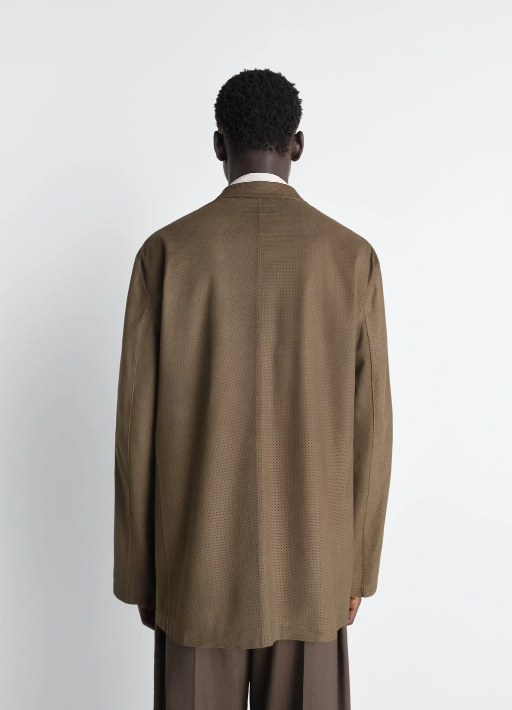 VESTE TAILLEUR À DOUBLE BOUTONNAGE EN NUBUCK