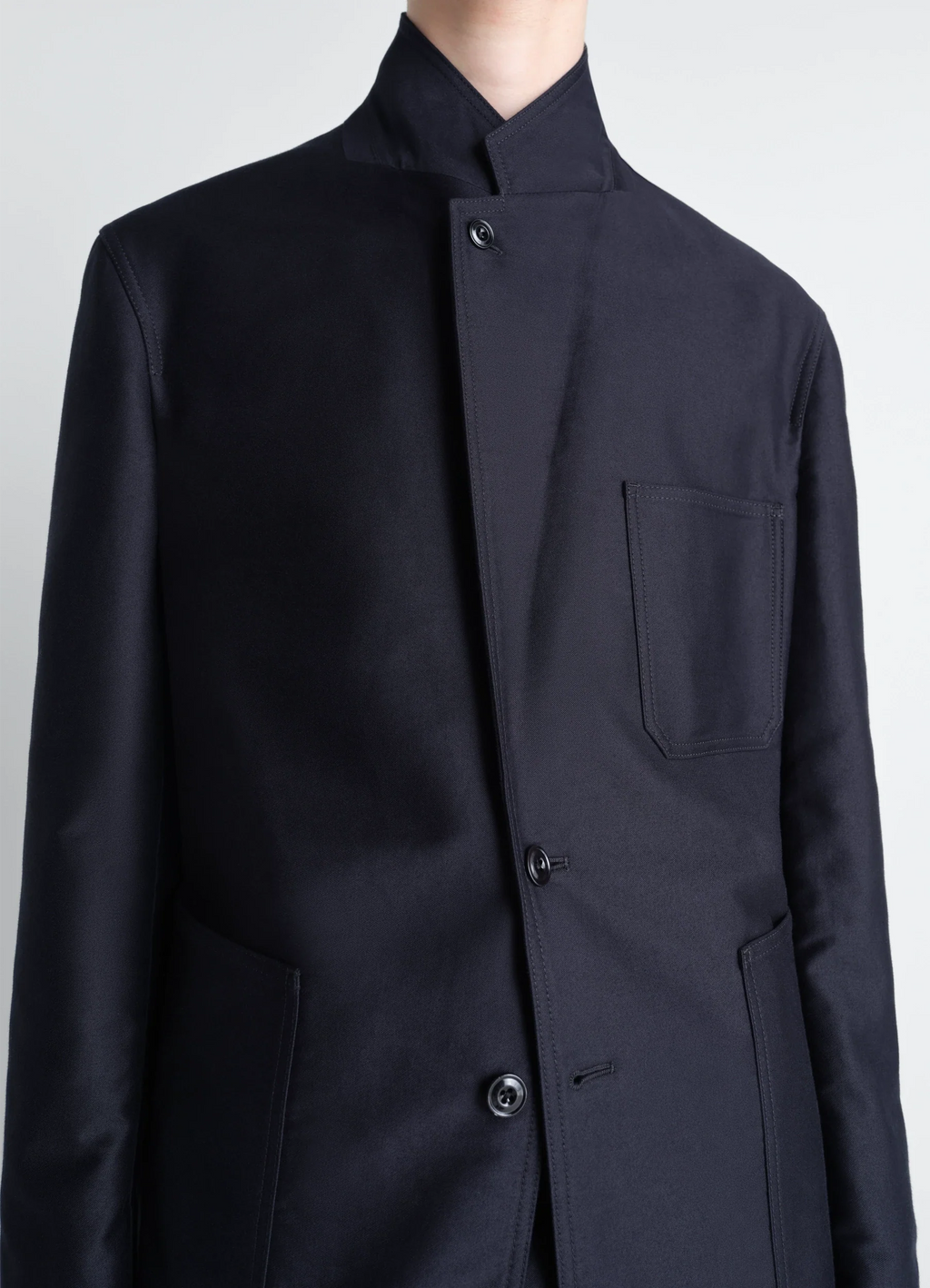 VESTE DE TRAVAIL DROITE EN SATIN DE COTON