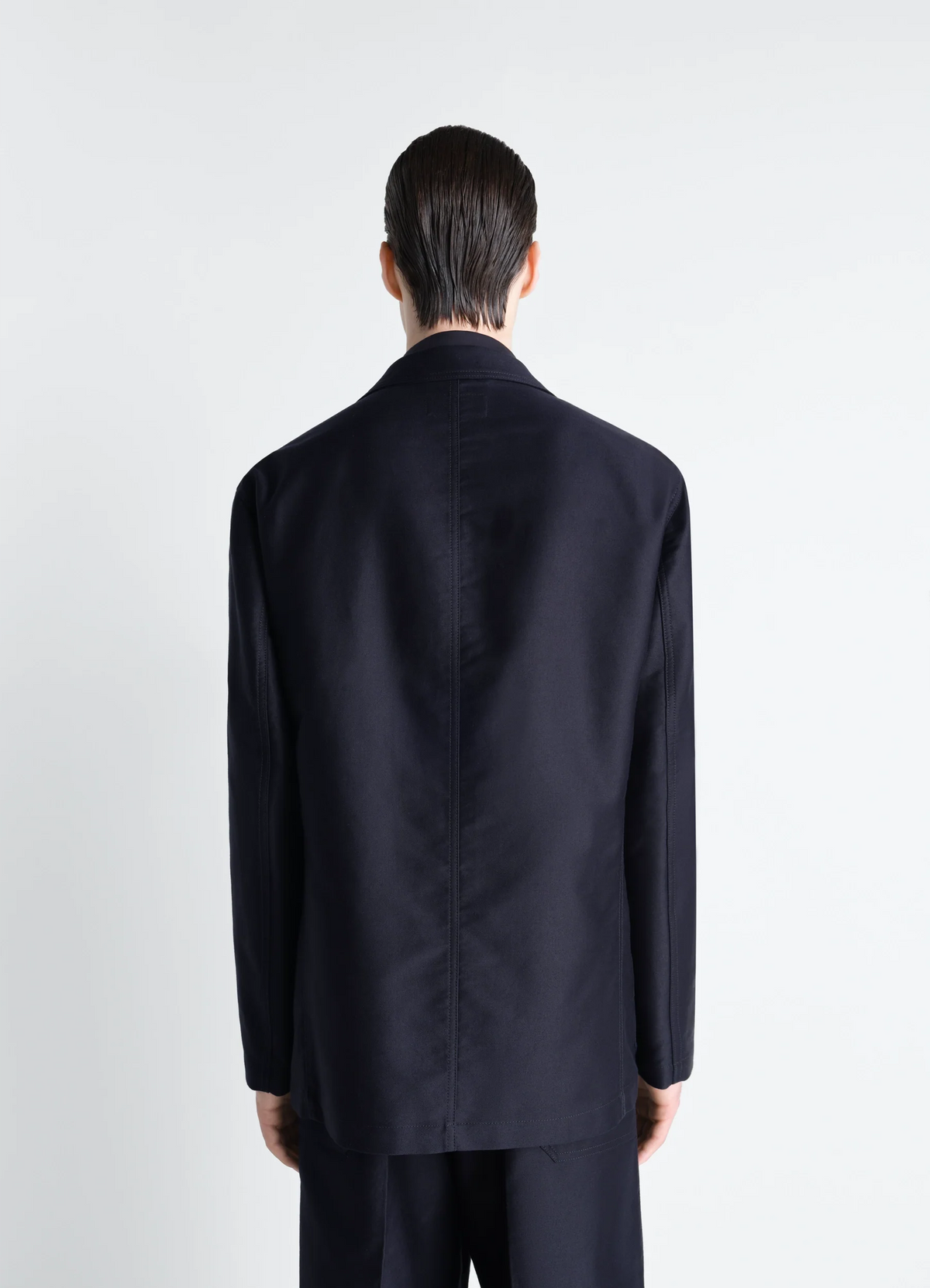 SINGLE BREASTED WORKWEAR JACKET IN COTTON SATIN