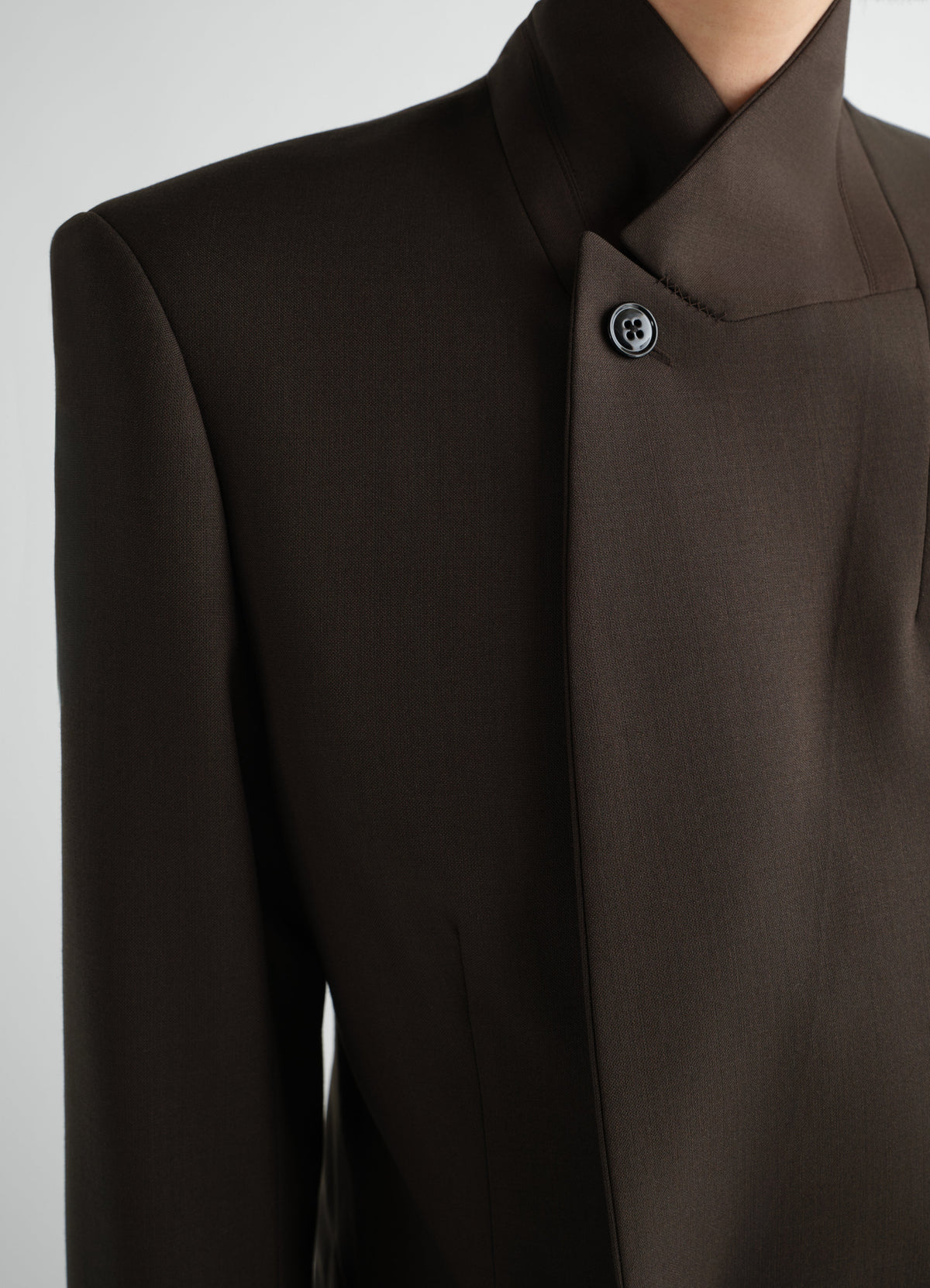 VESTE TAILLEUR CROISÉE EN MÉLANGE DE LAINE TROPICALE