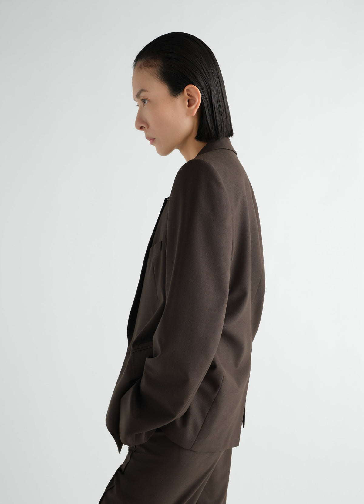 VESTE TAILLEUR CROISÉE EN MÉLANGE DE LAINE TROPICALE
